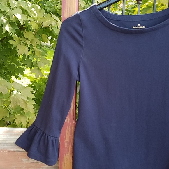kate spade Tops - *EUC!* KATE SPADE Cotton Navy Top, Bell Sleeves, S